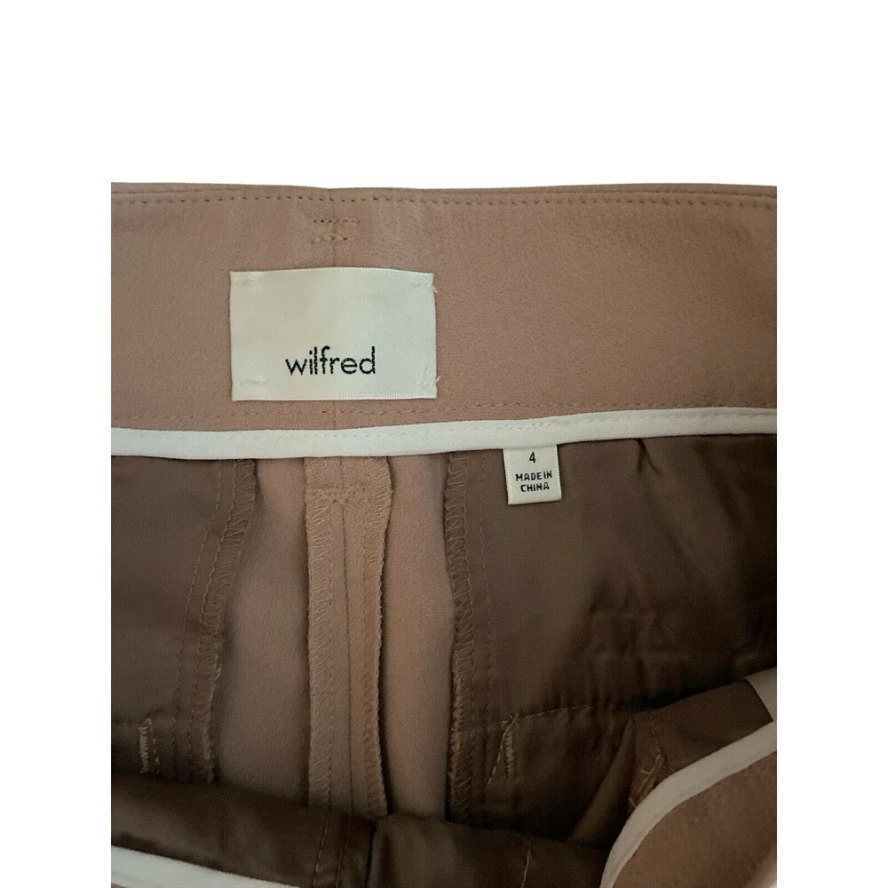 Wilfred Dress Pant Beige‎ Size 4 Crepe Woman 100% Polyester